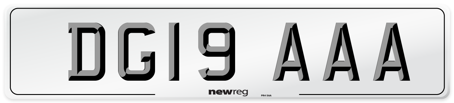 DG19 AAA Number Plate from New Reg